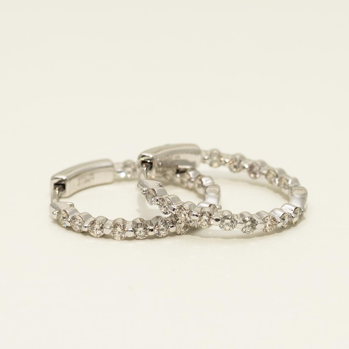 Diamond Inside Out Hoop Earrings in 14kt White Gold (1ct tw