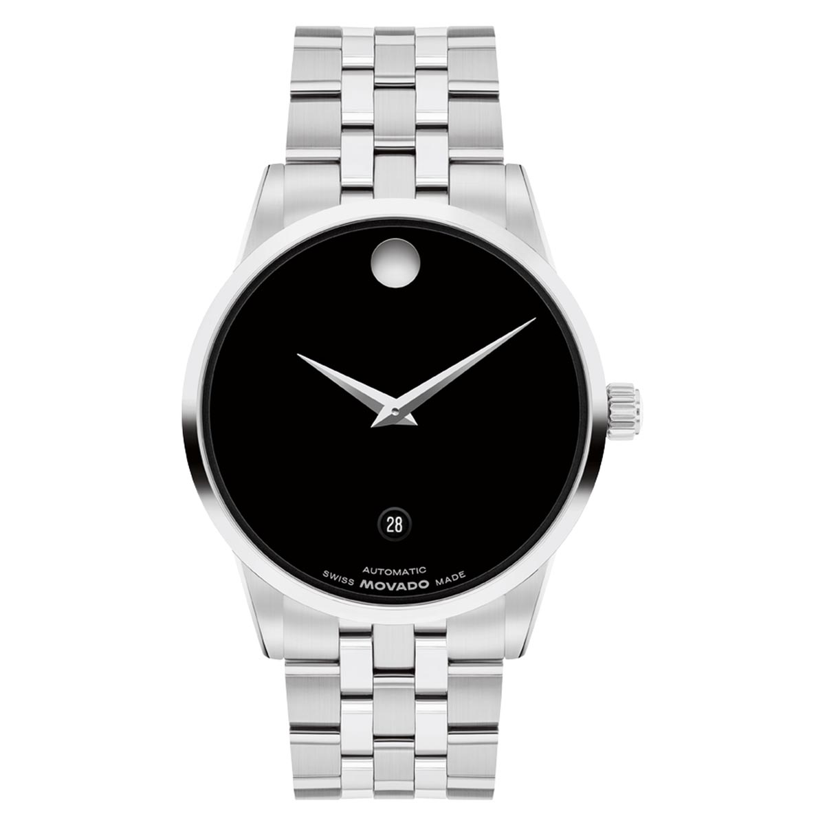 Movado Museum Classic Automatic Mens Watch with Black Dial and
