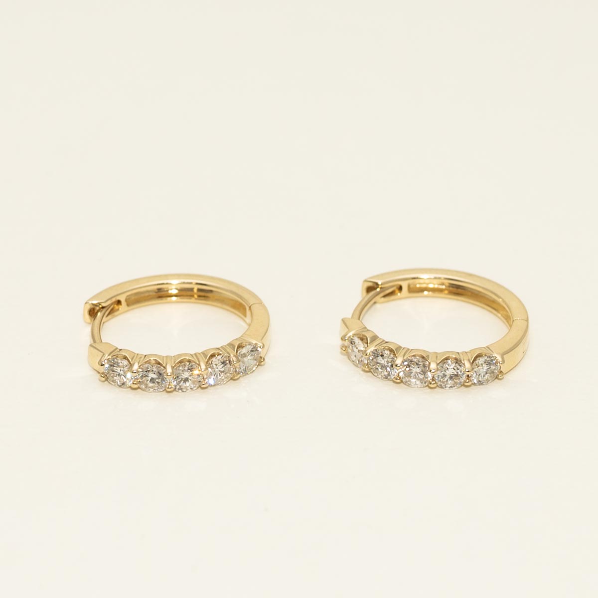 Diamond Hoop Earrings in 14kt Yellow Gold (1ct tw)