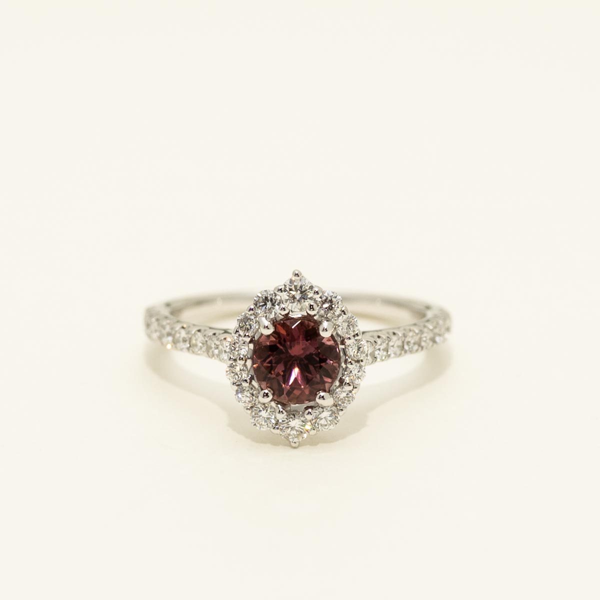 Pink Tourmaline Ring in 14kt White Gold with Diamonds (1/2ct tw)