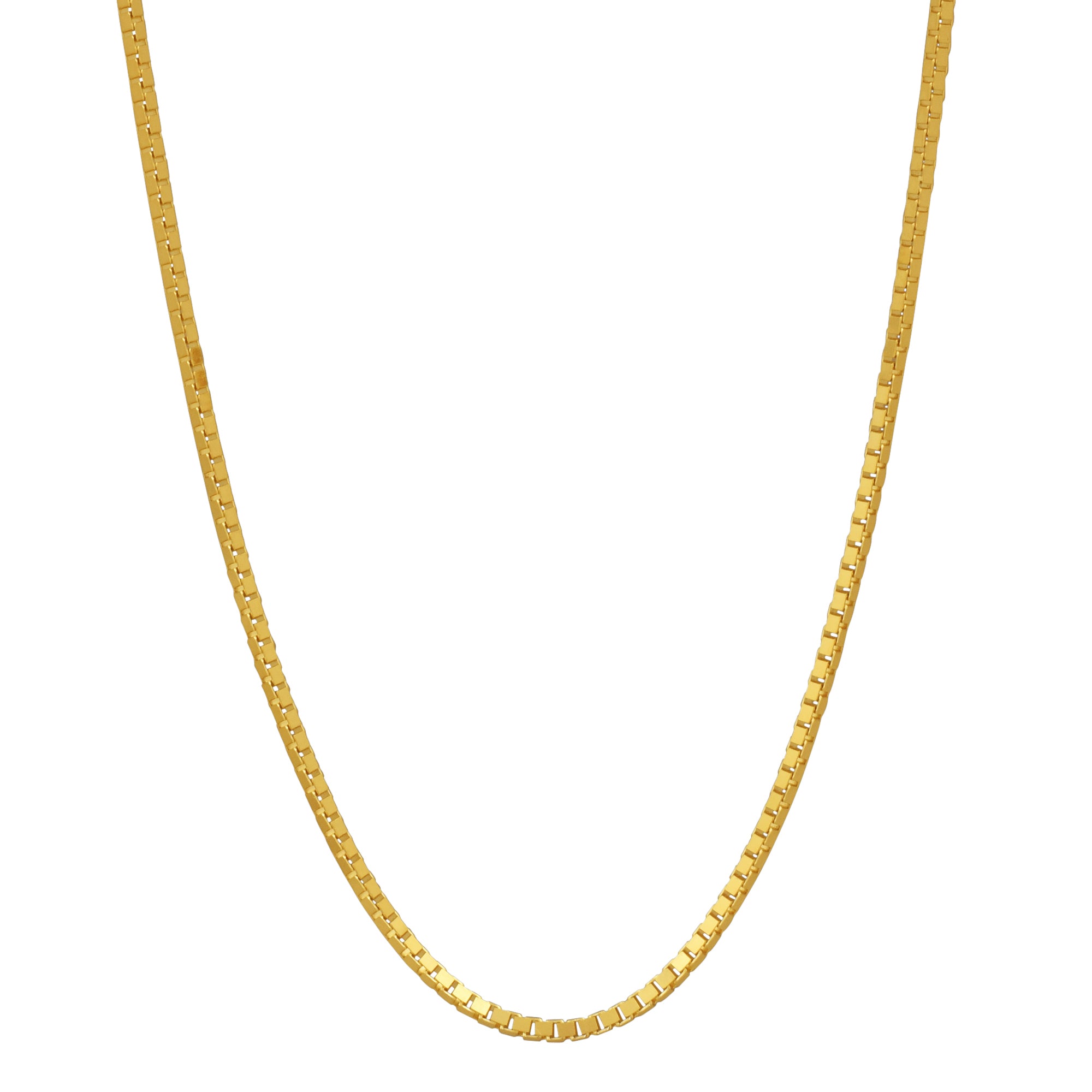 Box Chain in 14kt Yellow Gold (18 inches and 1mm wide)