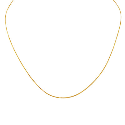 Square Snake Chain in 14kt Yellow Gold (18 inches and .09 wide)