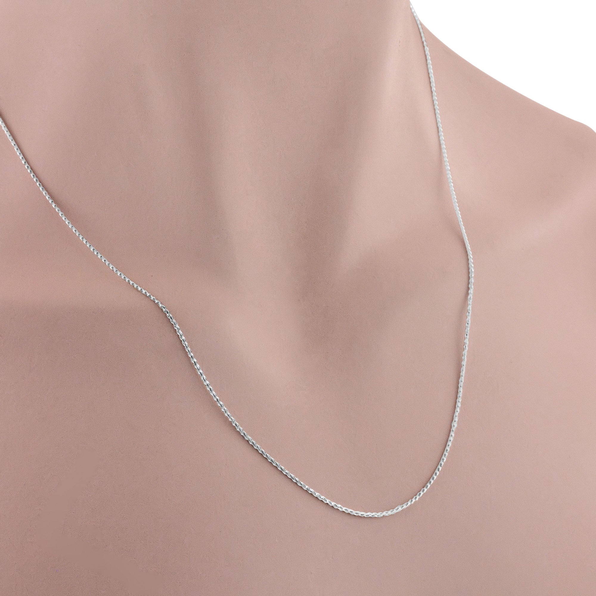 Diamond Cut Franco Chain in 14kt White Gold (20 inches and .9mm wide)