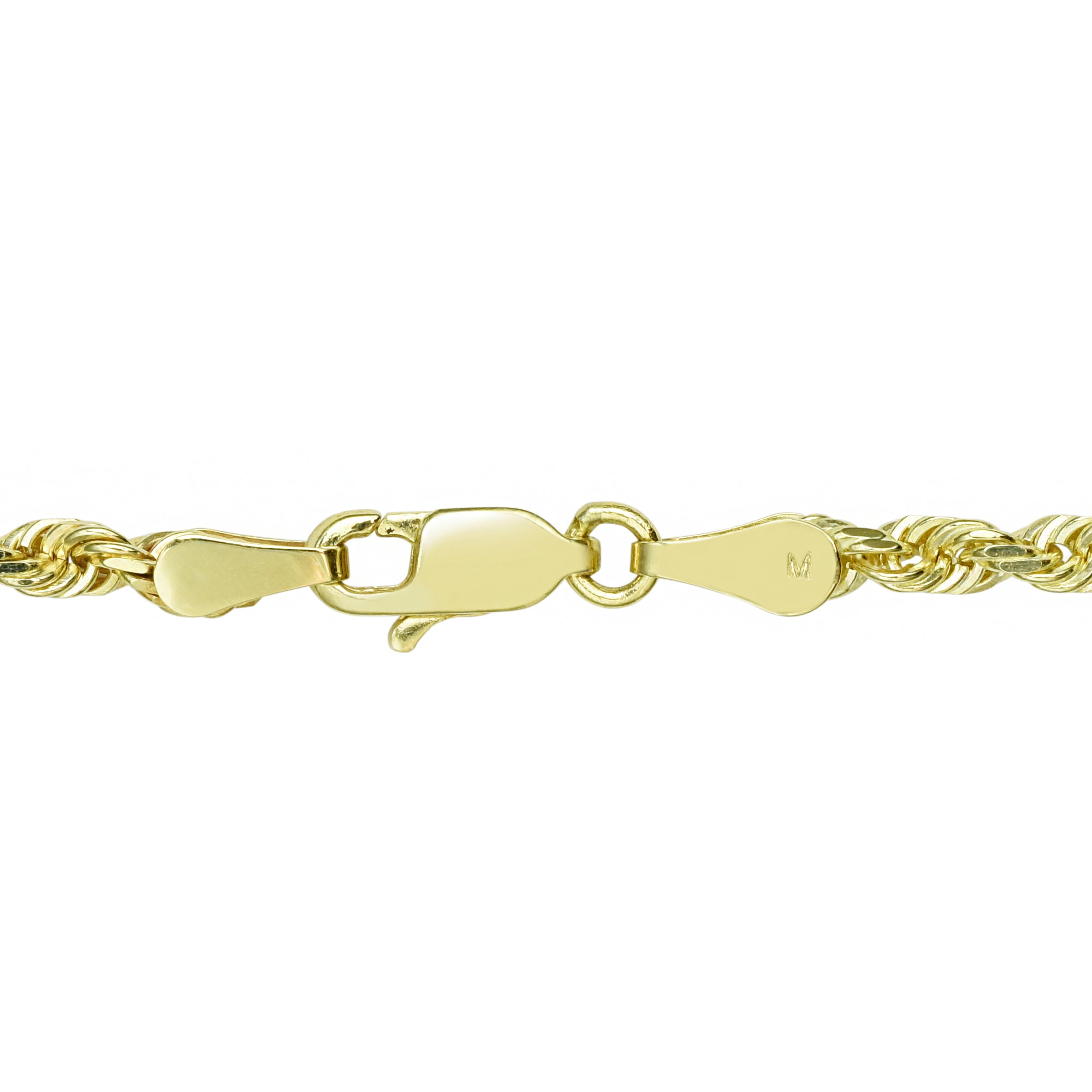 Diamond Cut Rope Chain in 14kt Yellow Gold (22 inches and 3mm wide)