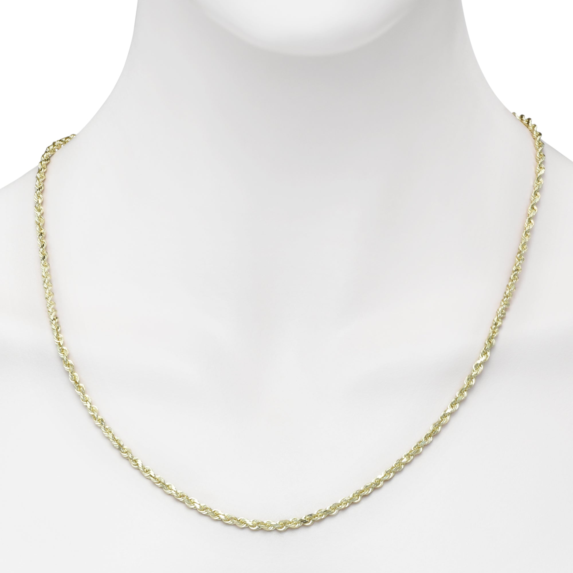 Diamond Cut Rope Chain in 14kt Yellow Gold (22 inches and 3mm wide)