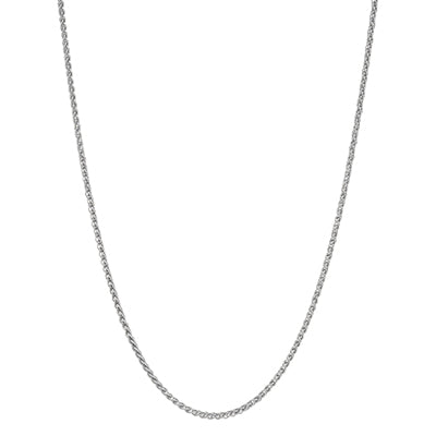 Adjustable Wheat Chain in 14kt White Gold (22 inches and 1mm)
