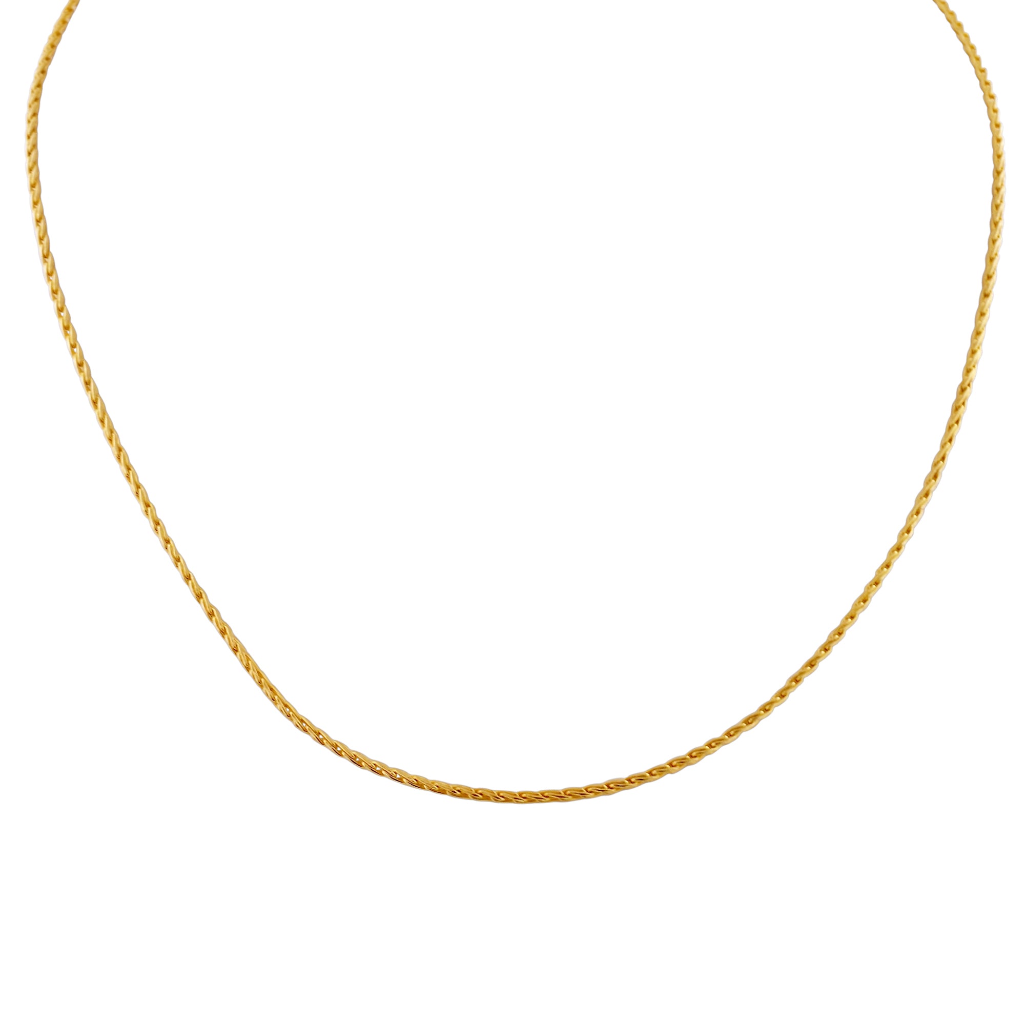 Parisian Wheat Chain in 14kt Yellow Gold (24 inches and 1.8mm wide)