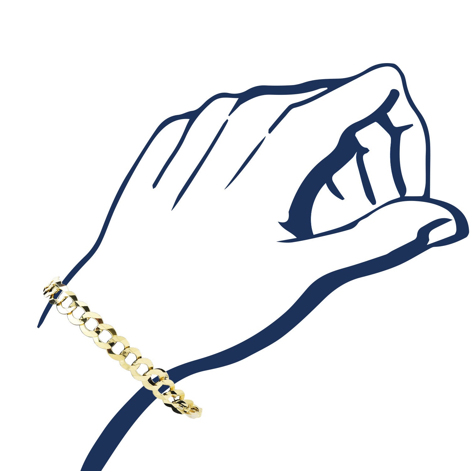 Curb Chain Bracelet in 10kt Yellow Gold (8 inches)
