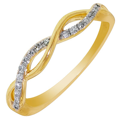 Diamond Fashion Ring in 10kt Yellow Gold (1/10ct tw)