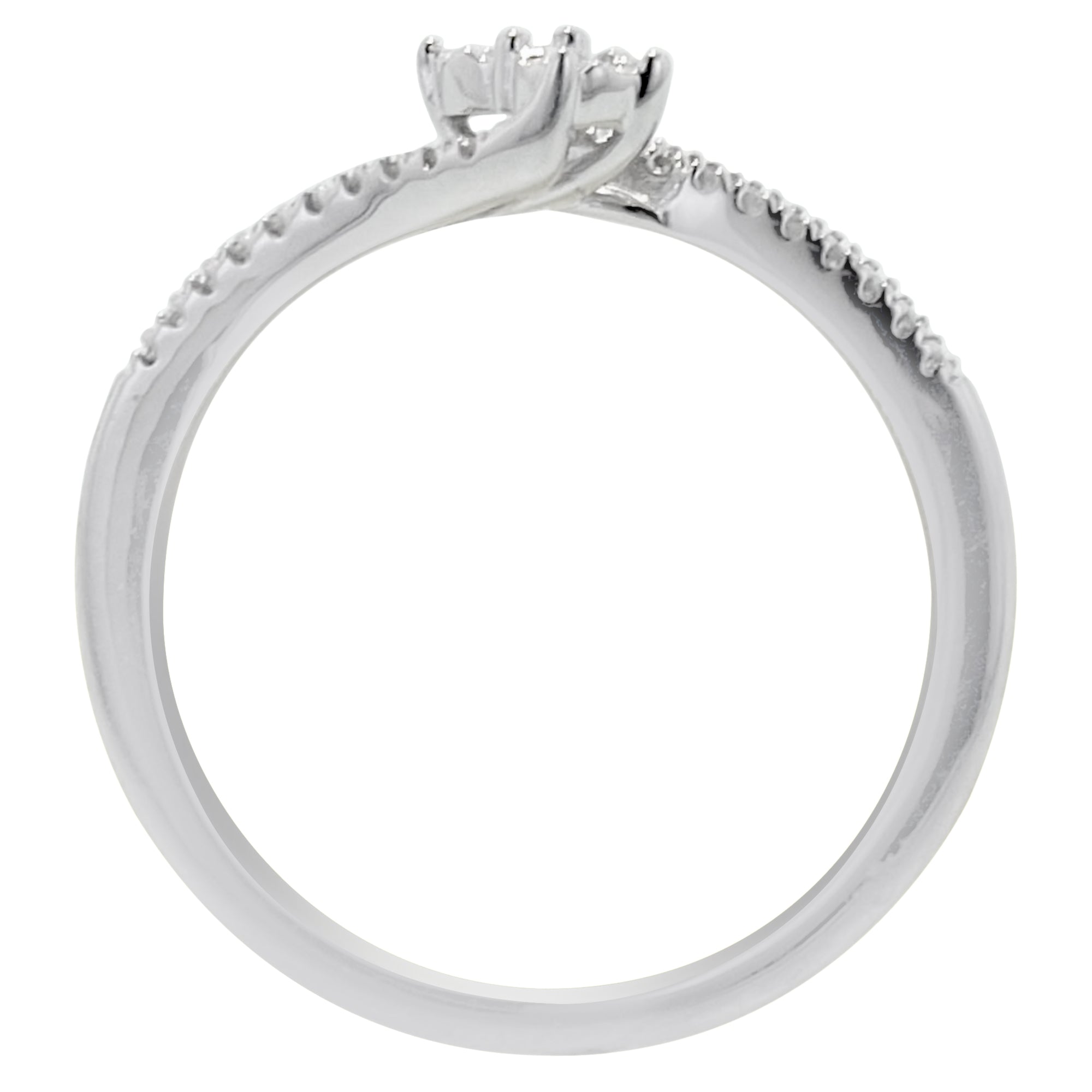 Diamond Two Stone Ring in Sterling Silver (1/10ct tw)