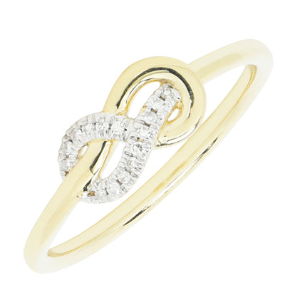 Diamond Infinity Ring in 10kt Yellow Gold (1/20ct tw)