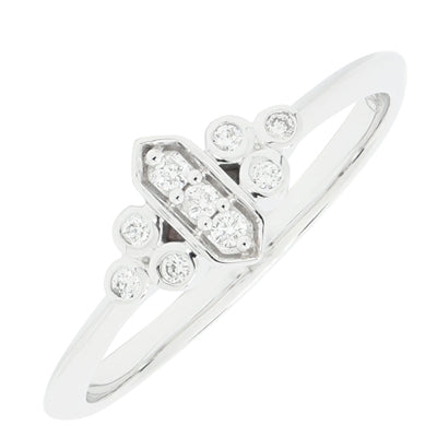 Diamond Fashion Deco Ring in 10kt White Gold (1/10ct tw)