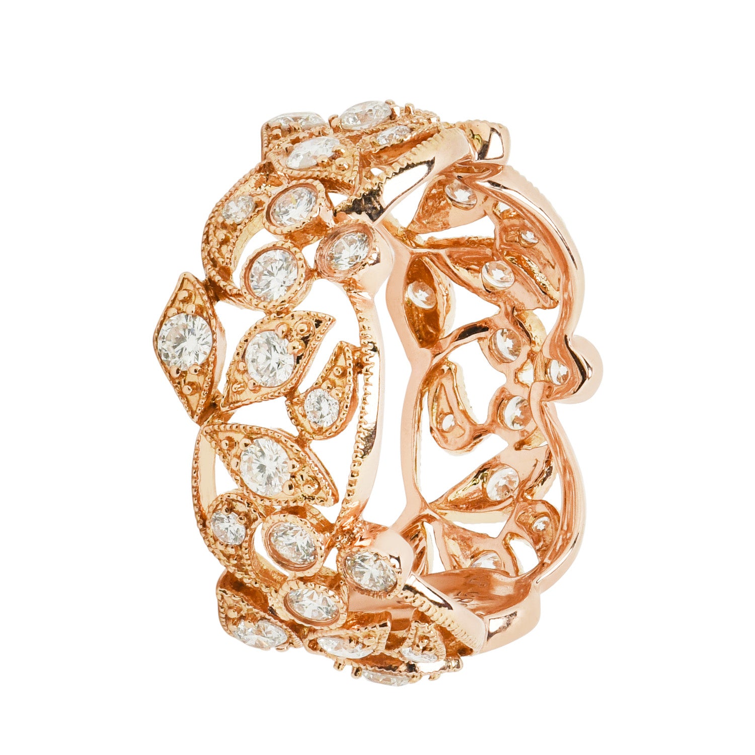 Diamond Leaf Fashion Ring in 14kt Rose Gold (1 1/4ct tw)