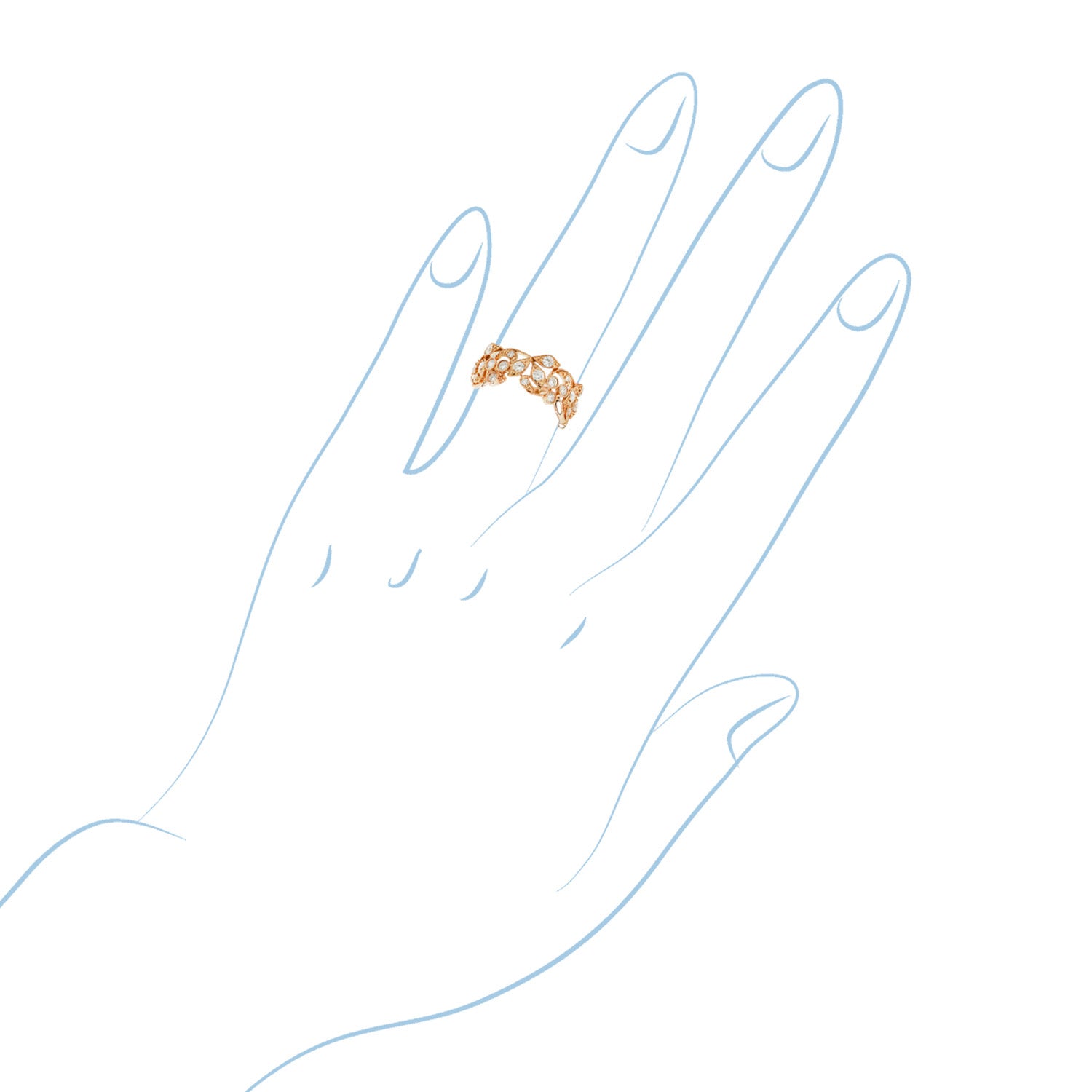 Diamond Leaf Fashion Ring in 14kt Rose Gold (1 1/4ct tw)