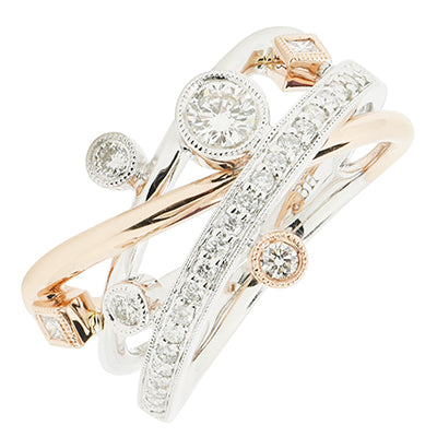 Diamond Fashion Ring in 14kt White and Rose Gold (1/2ct tw)