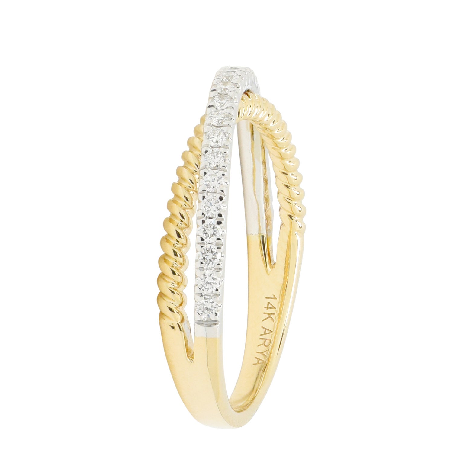 Diamond Fashion Band in 14kt Yellow and White Gold (1/4ct tw)