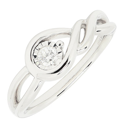 Northern Star Diamond Embrace Collection Ring in Sterling Silver (1/10ct)