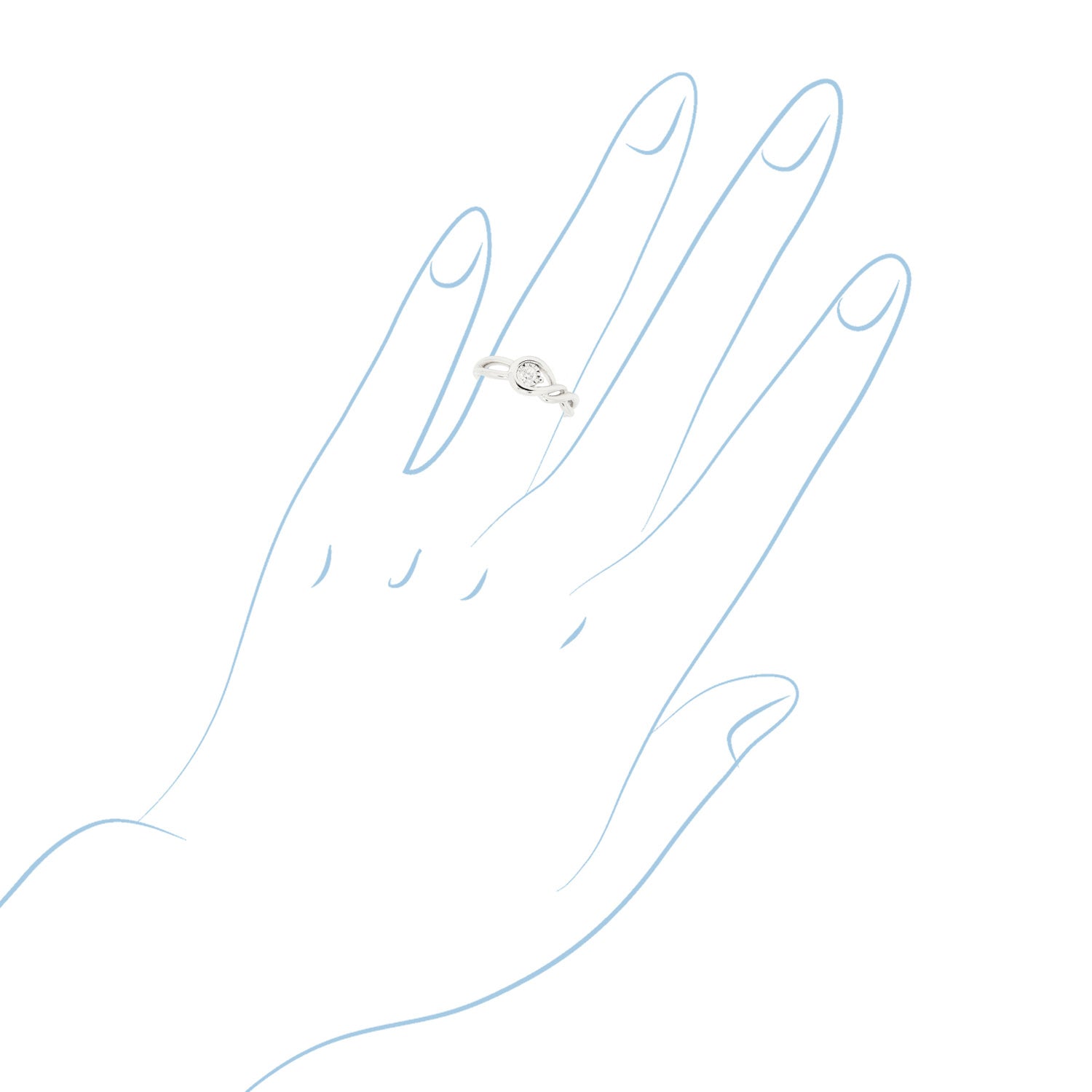 Northern Star Diamond Embrace Collection Ring in Sterling Silver (1/10ct)