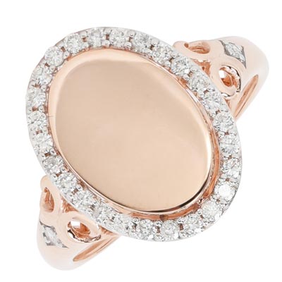 Diamond Signet Ring in 14kt Rose Gold (1/4ct tw)