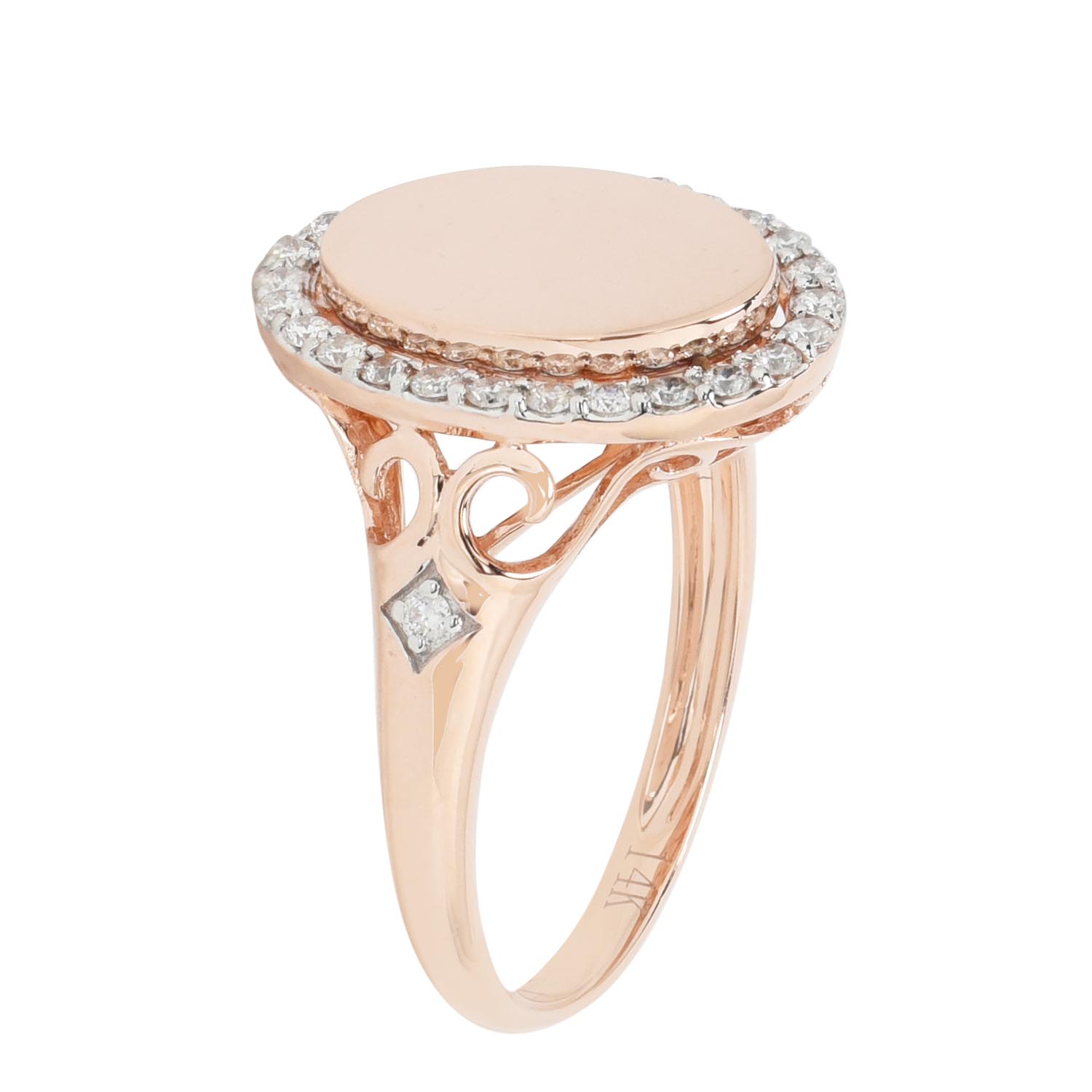 Diamond Signet Ring in 14kt Rose Gold (1/4ct tw)