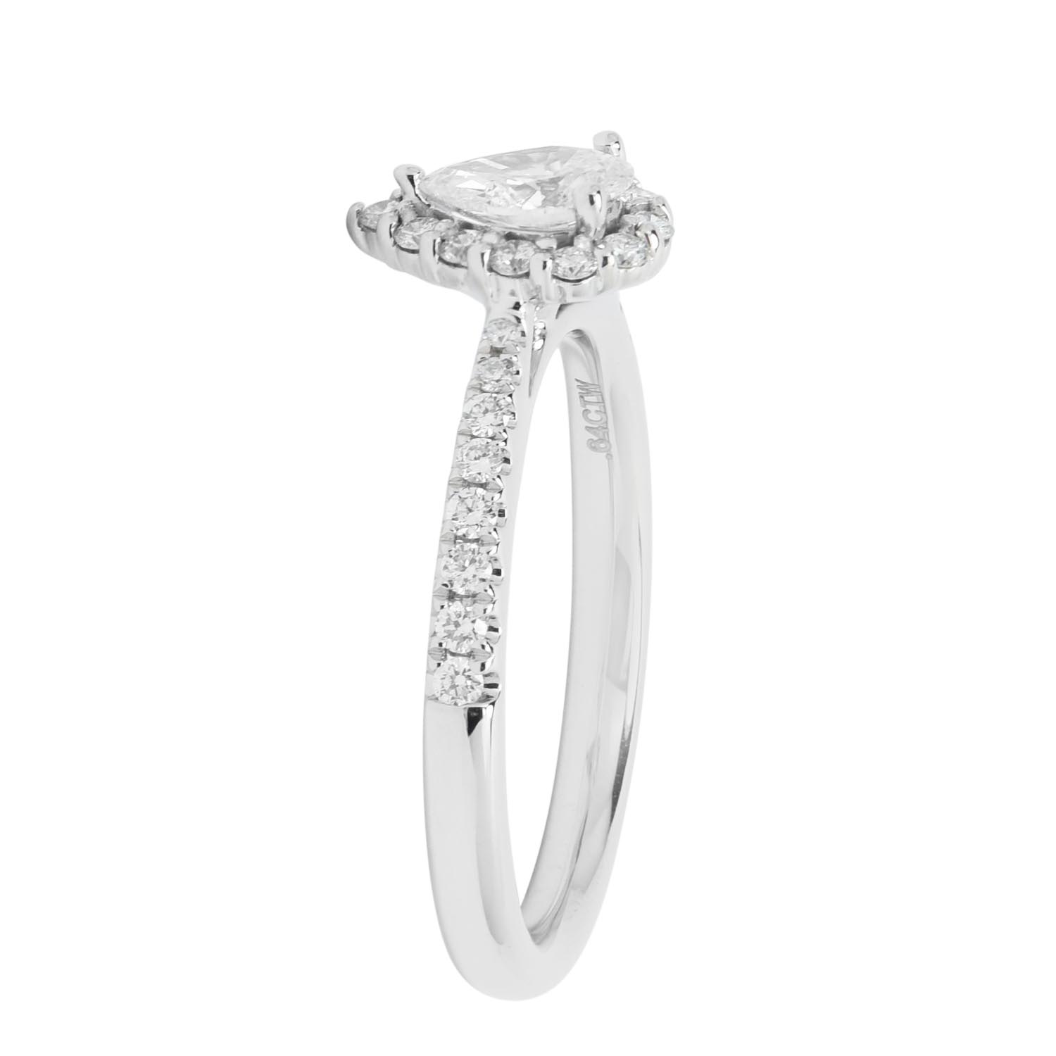 Northern Star Pear Diamond Halo Bridal Set in 14kt White Gold (3/4ct tw)