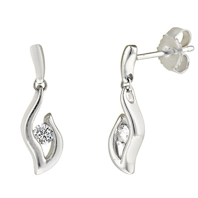Northern Star Embrace Collection Diamond Earrings in Sterling Silver (1/10ct tw)