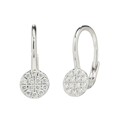 Gabriel Diamond Pave Leverback Earrings in 14kt White Gold (1/7ct tw)