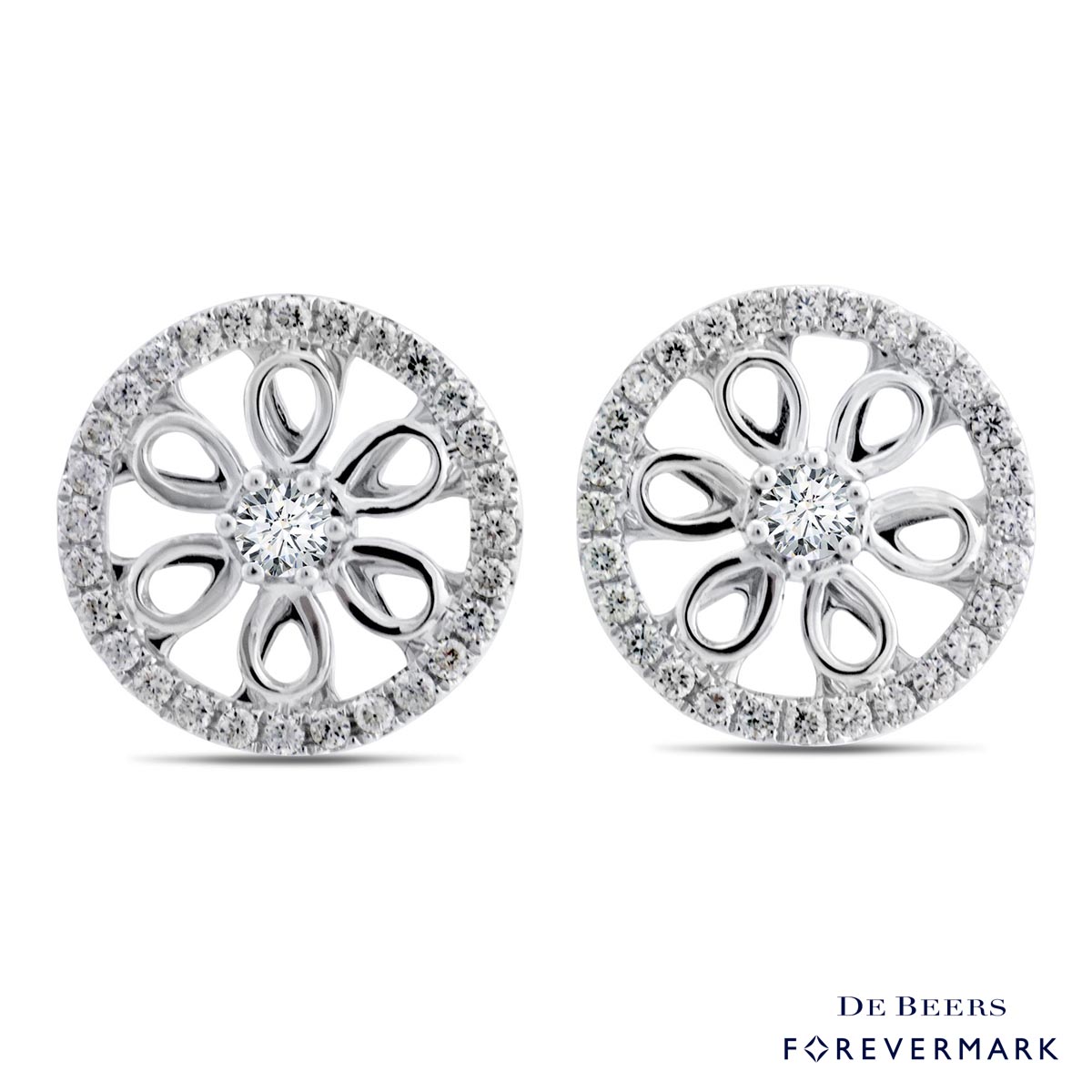 De Beers Forevermark Diamond Earrings in 18kt White Gold (1ct tw)