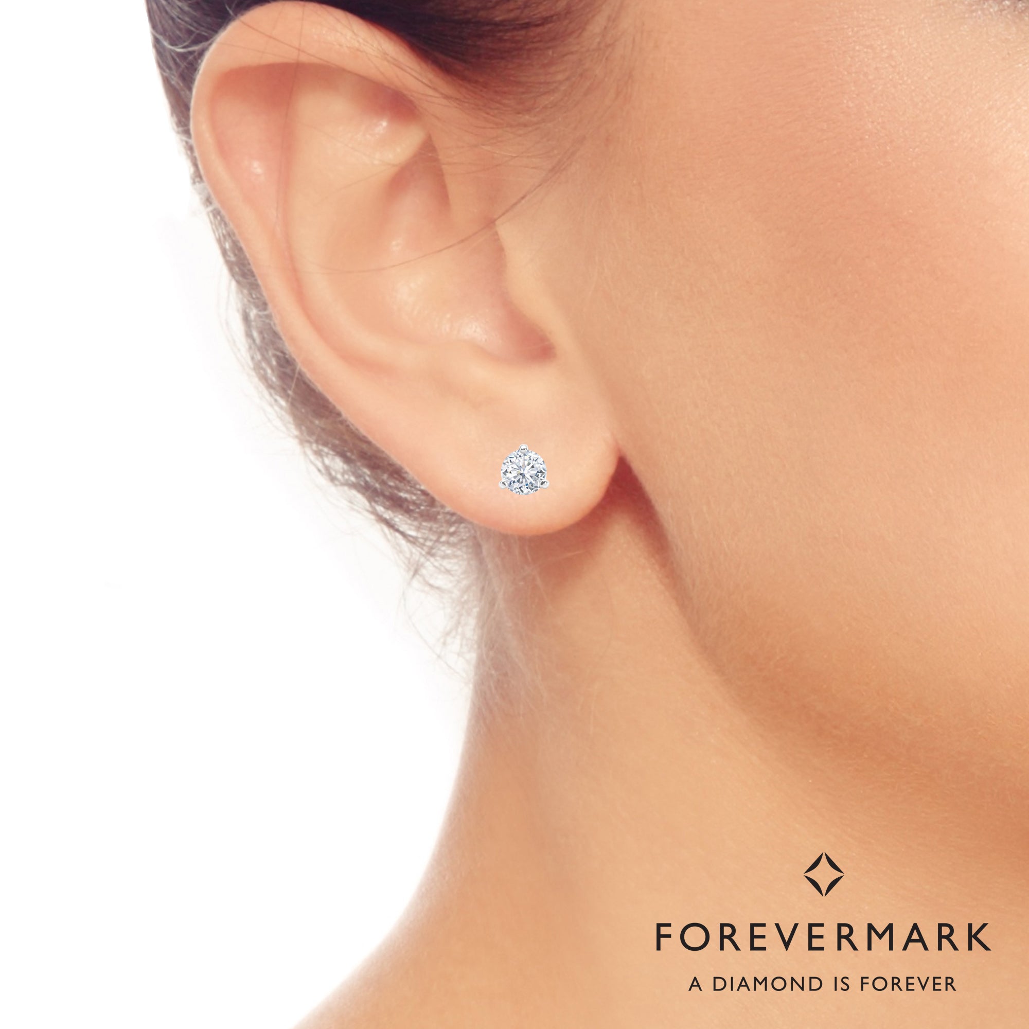 Forevermark Diamond Martini Style Stud Earrings in 18kt White Gold (1/2ct tw)