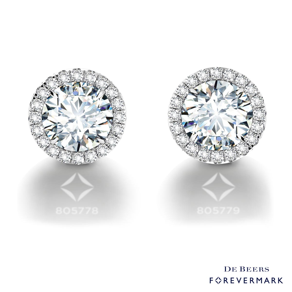 Center of My Universe Diamond Halo Earrings in 18kt White Gold (1/2ct tw)
