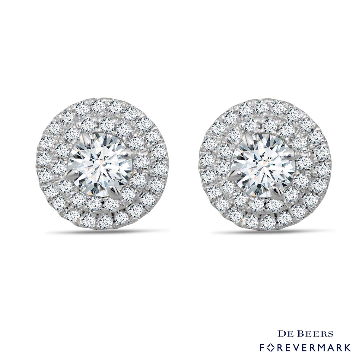 Forevermark Diamond Halo Earrings in 18kt White Gold (1/2ct tw)