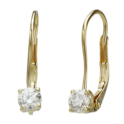 Diamond Leverback Earrings in 14kt Yellow Gold (1/2ct tw)