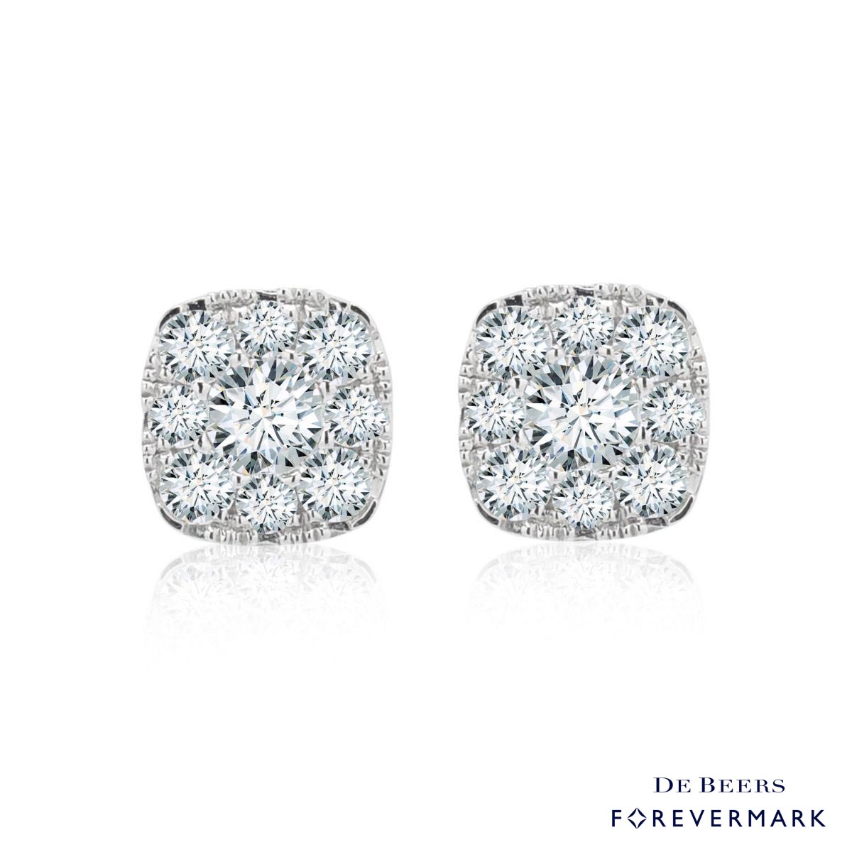 Forevermark Eternal Collection Cushion Diamond Halo Earrings in 18kt White Gold (1/2ct tw)