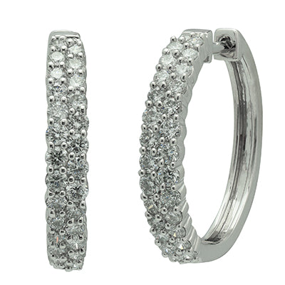 Diamond Hoop Earrings in 14kt White Gold (1ct tw)