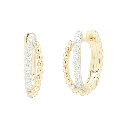Gabriel Diamond Huggie Earrings in 14kt Yellow Gold (1/10ct tw)