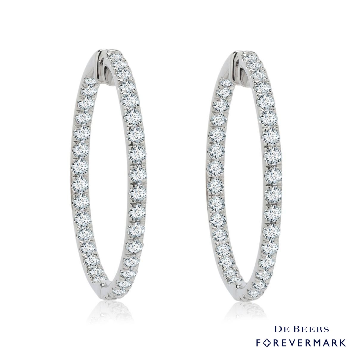 De Beers Forevermark Diamond Hoop Earrings in 14kt White Gold (6ct tw)