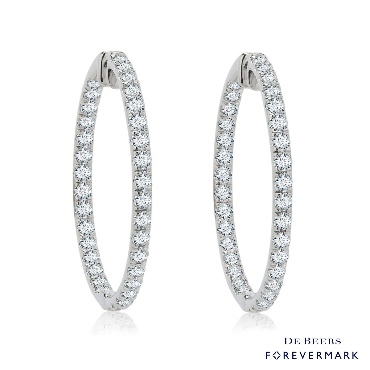 Diamond Hoop Earrings in 14kt White Gold (6ct tw)
