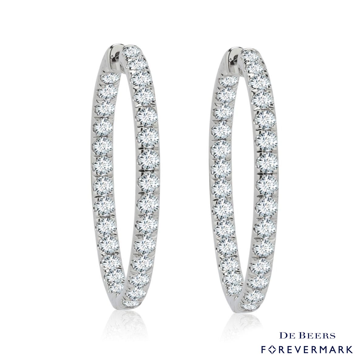 De Beers Forevermark Diamond Hoop Earrings in 14kt White Gold (5ct tw)
