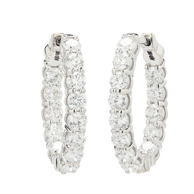 Diamond Hoop Earrings in 14kt White Gold (2 3/4ct tw)