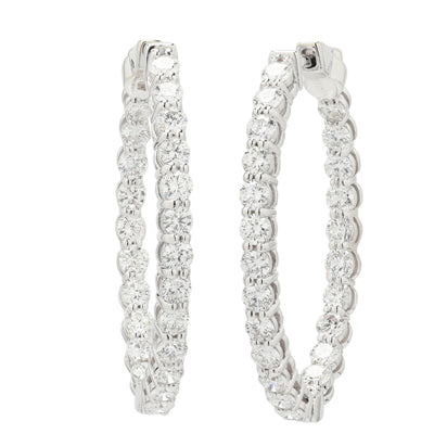 Diamond Hoop Earrings in 14kt White Gold (2 3/8ct tw)
