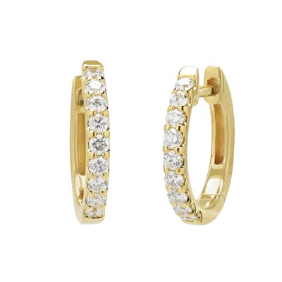 Memoire Odessa Diamond Hoops in 18kt Yellow Gold (1/4ct tw)