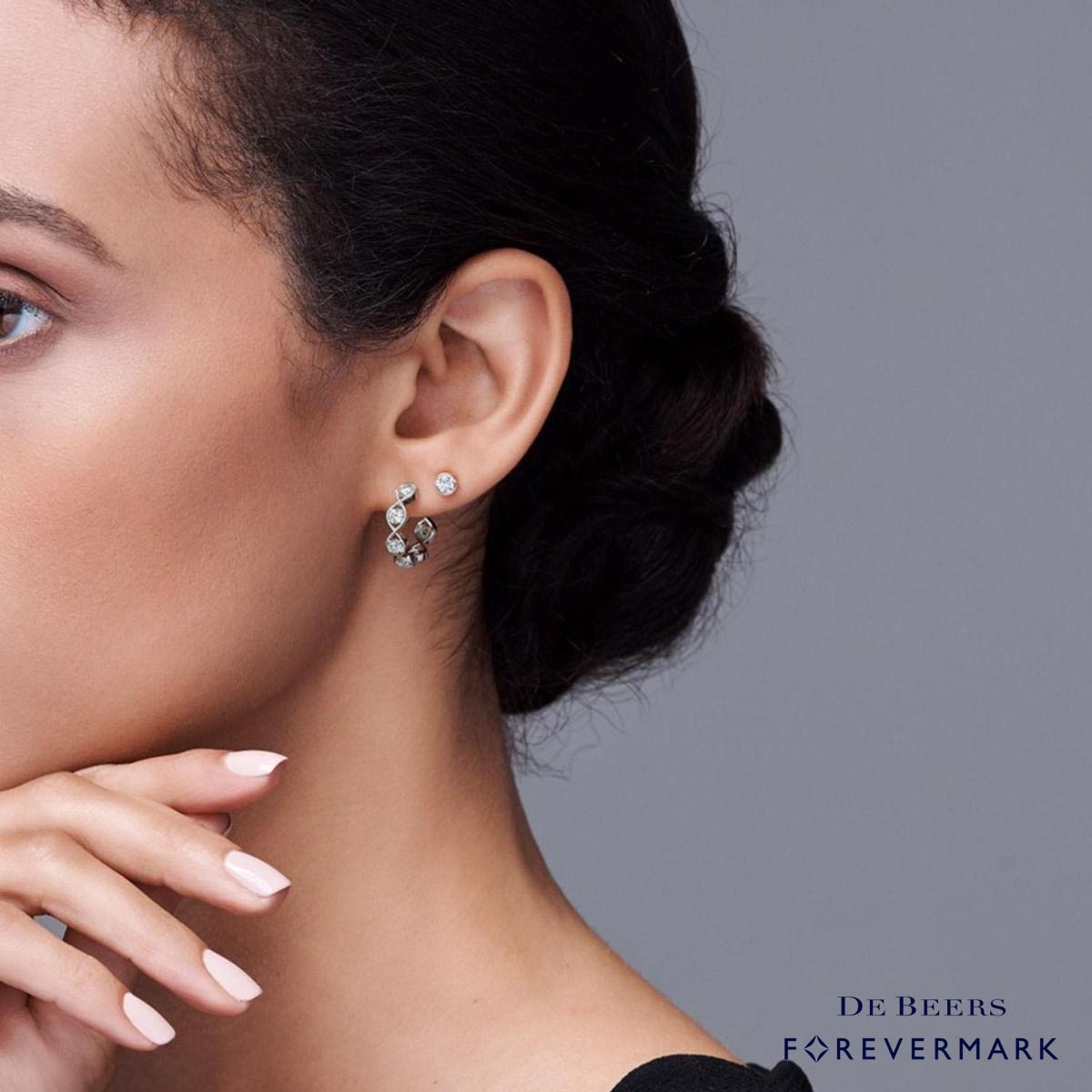 Forevermark Tribute Collection Diamond Hoop Earrings in 18kt White Gold (1ct tw)