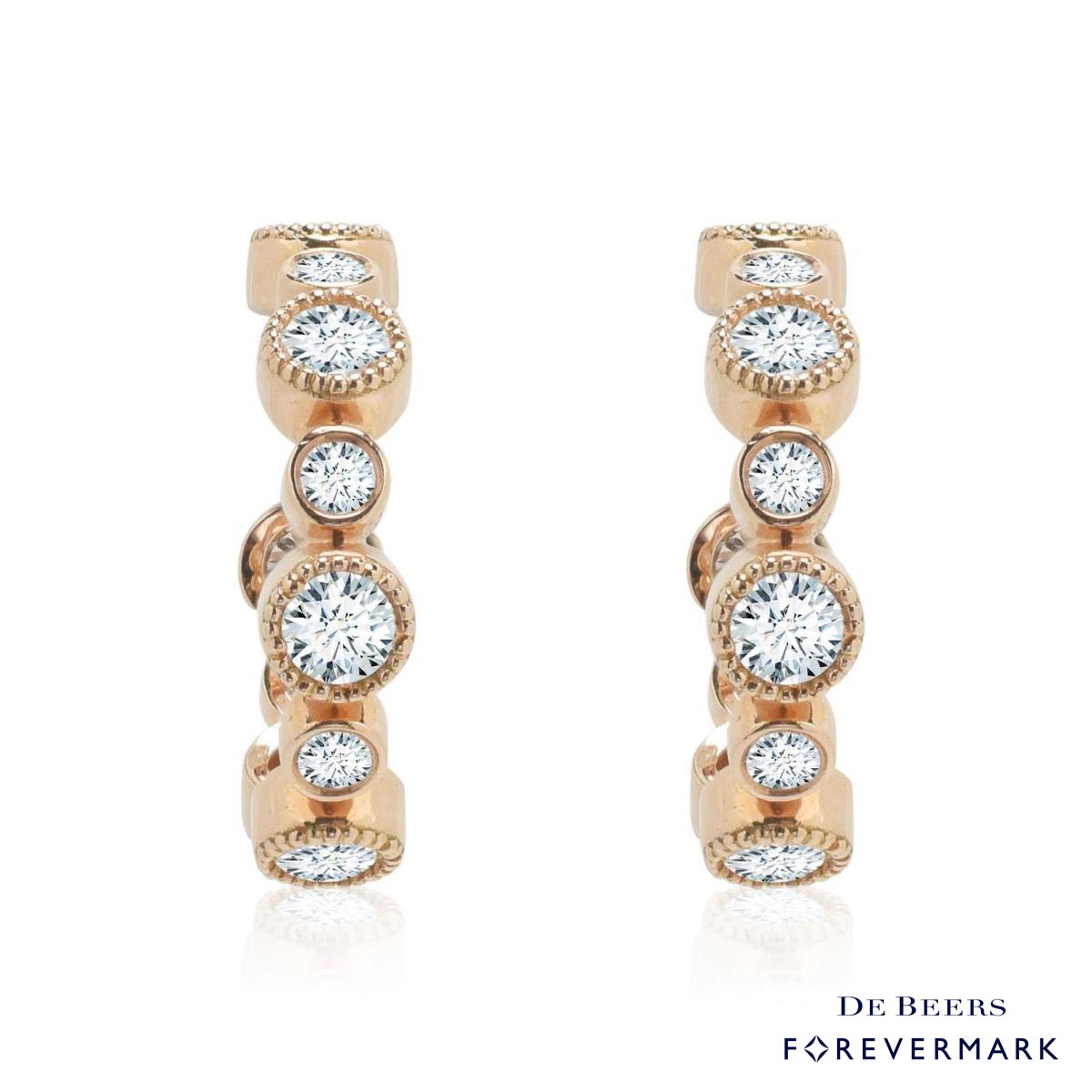 Forevermark Tribute Collection Diamond Bezel Hoop Earrings in 18kt Rose Gold (1 1/4ct tw)