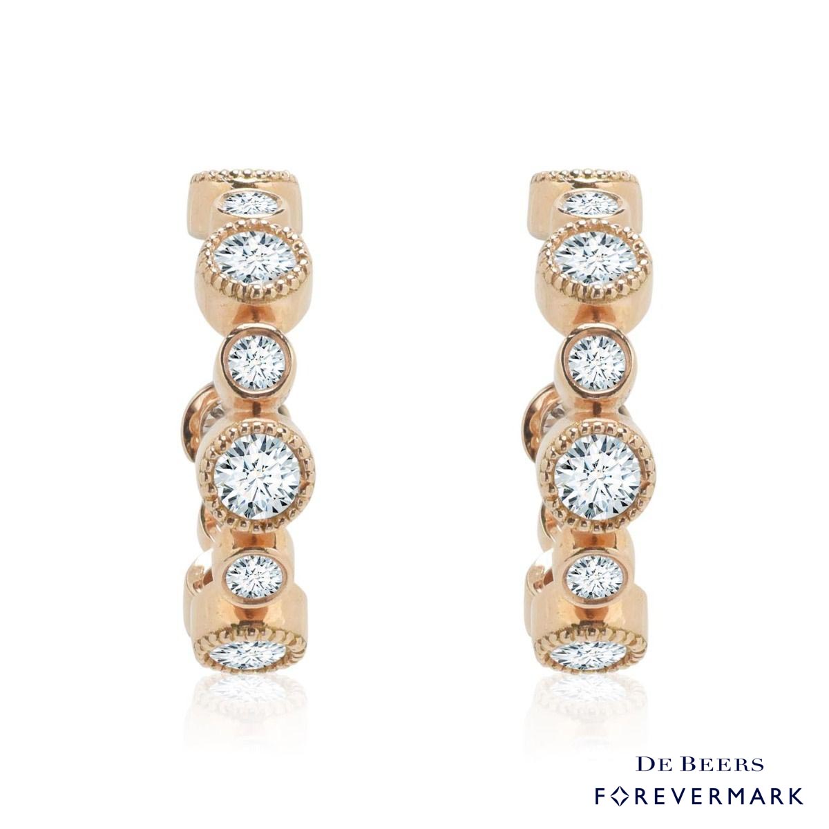 De Beers Forevermark Tribute Collection Diamond Bezel Hoop Earrings in 18kt Rose Gold (1 1/4ct tw)