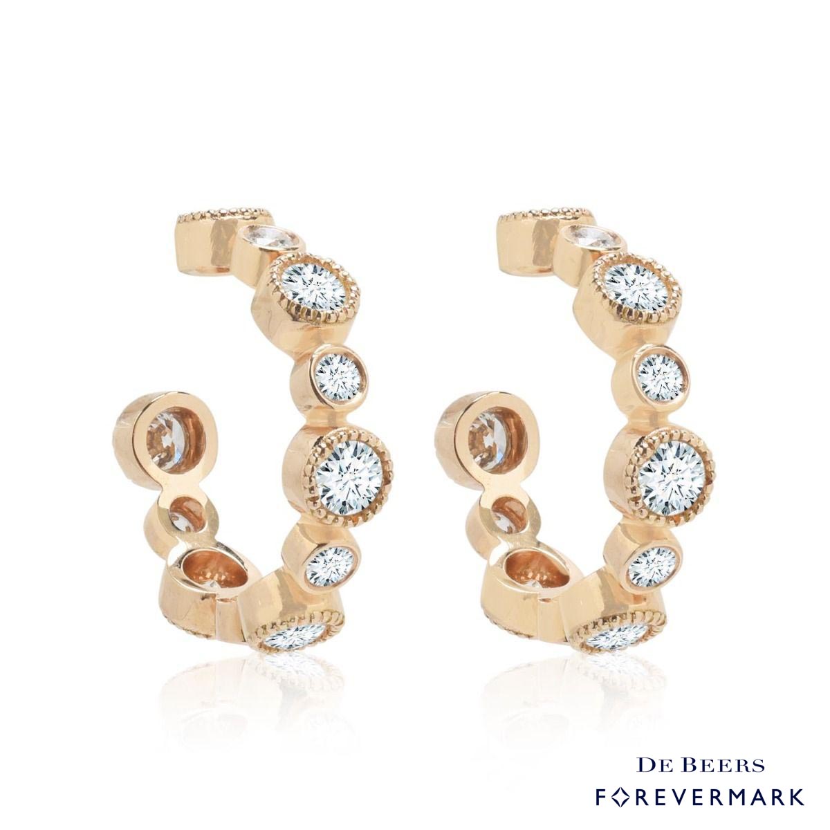 De Beers Forevermark Tribute Collection Diamond Bezel Hoop Earrings in 18kt Rose Gold (1 1/4ct tw)