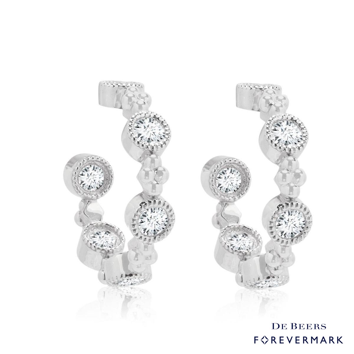 Forevermark Tribute Collection Diamond Bezel Hoop Earrings in 18kt White Gold (1 1/4ct tw)