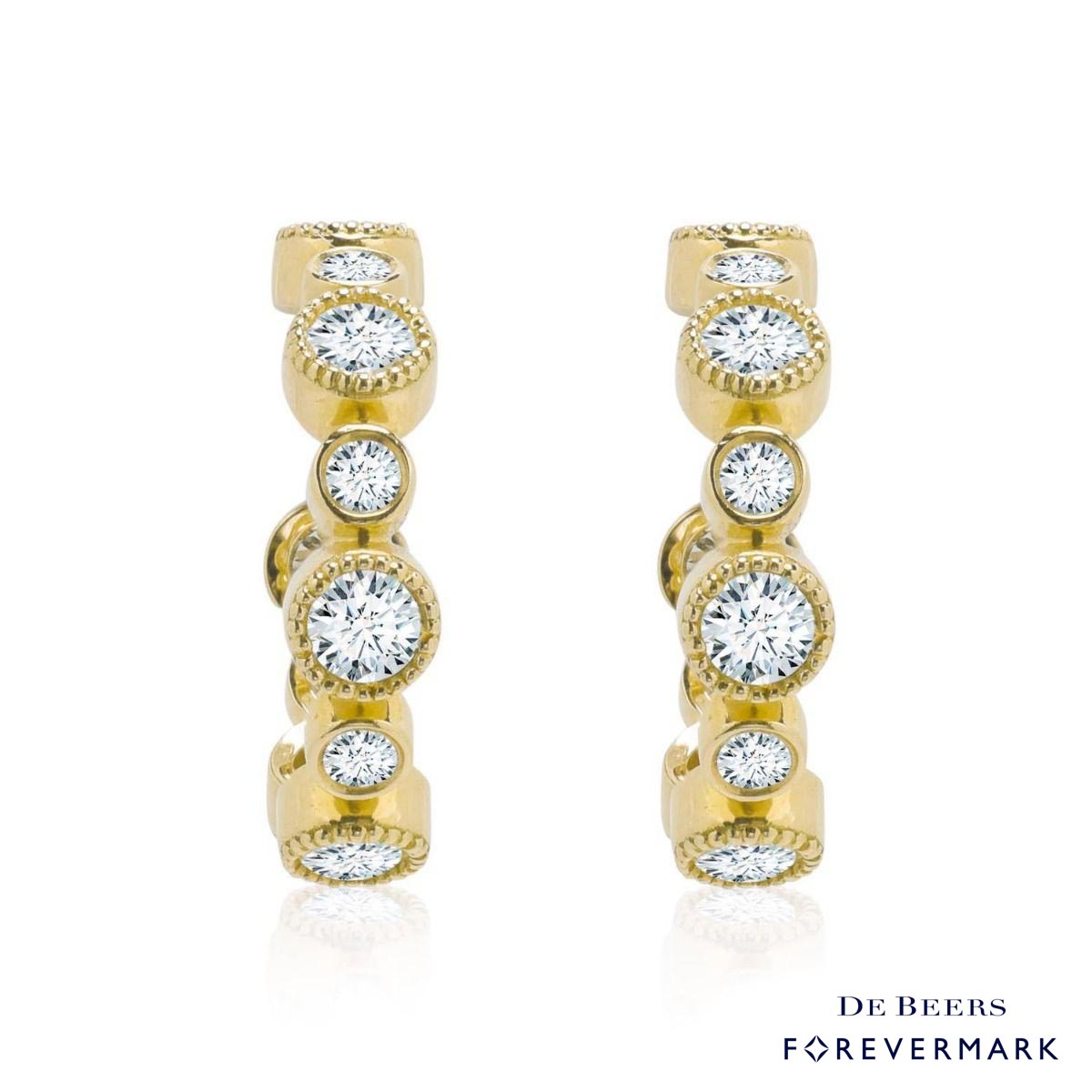 Forevermark Tribute Collection Diamond Bezel Hoop Earrings in 18kt Yellow Gold (7/8ct tw)