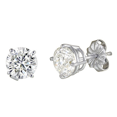 Diamond Stud Earrings in 14kt White Gold (2ct tw)