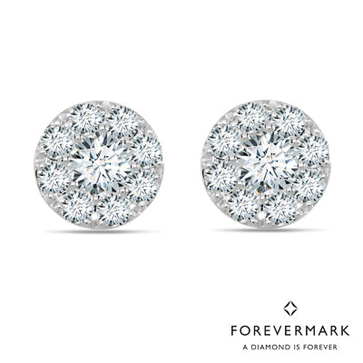 De Beers Forevermark Eternal Collection Diamond Halo Earrings in 18kt White Gold (1 1/3ct tw)