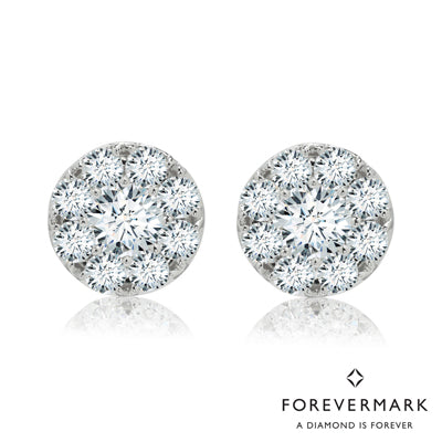 De Beers Forevermark Eternal Collection Diamond Halo Earrings in 18kt White Gold (1 3/4ct tw)